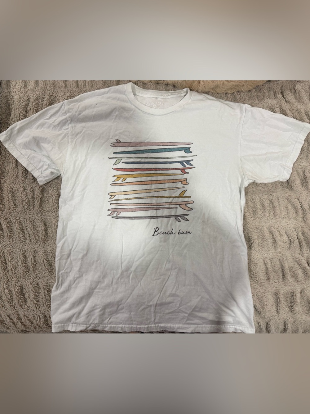 Beach Bum White Short Sleeve Graphic Tee